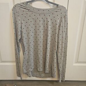 Healing Hands Heather Gray Top with Subtle Red Details